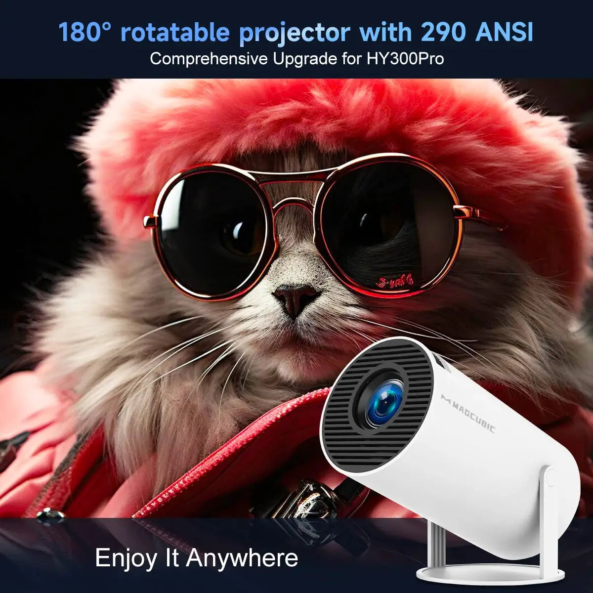 Portable Projector | 290 ANSI Lumens | Android 14 | 720P
