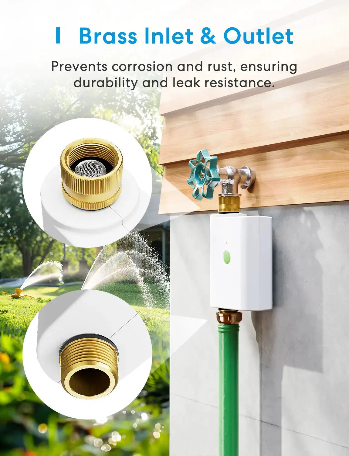 Meross Smart Sprinkler Timer Wifi Hose Faucet Timer with Brass with Tracking & Alerts Function from PriceLows™