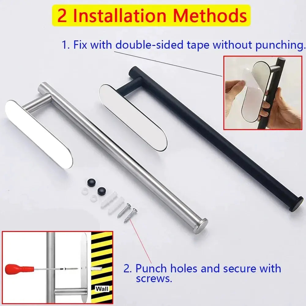 Kitchen Paper Towel Holder Adhesive Tissue Hanger Toilet Roll Paper Dispenser Cabinet Storage Napkin Rack Bathroom Accessories from PriceLows™