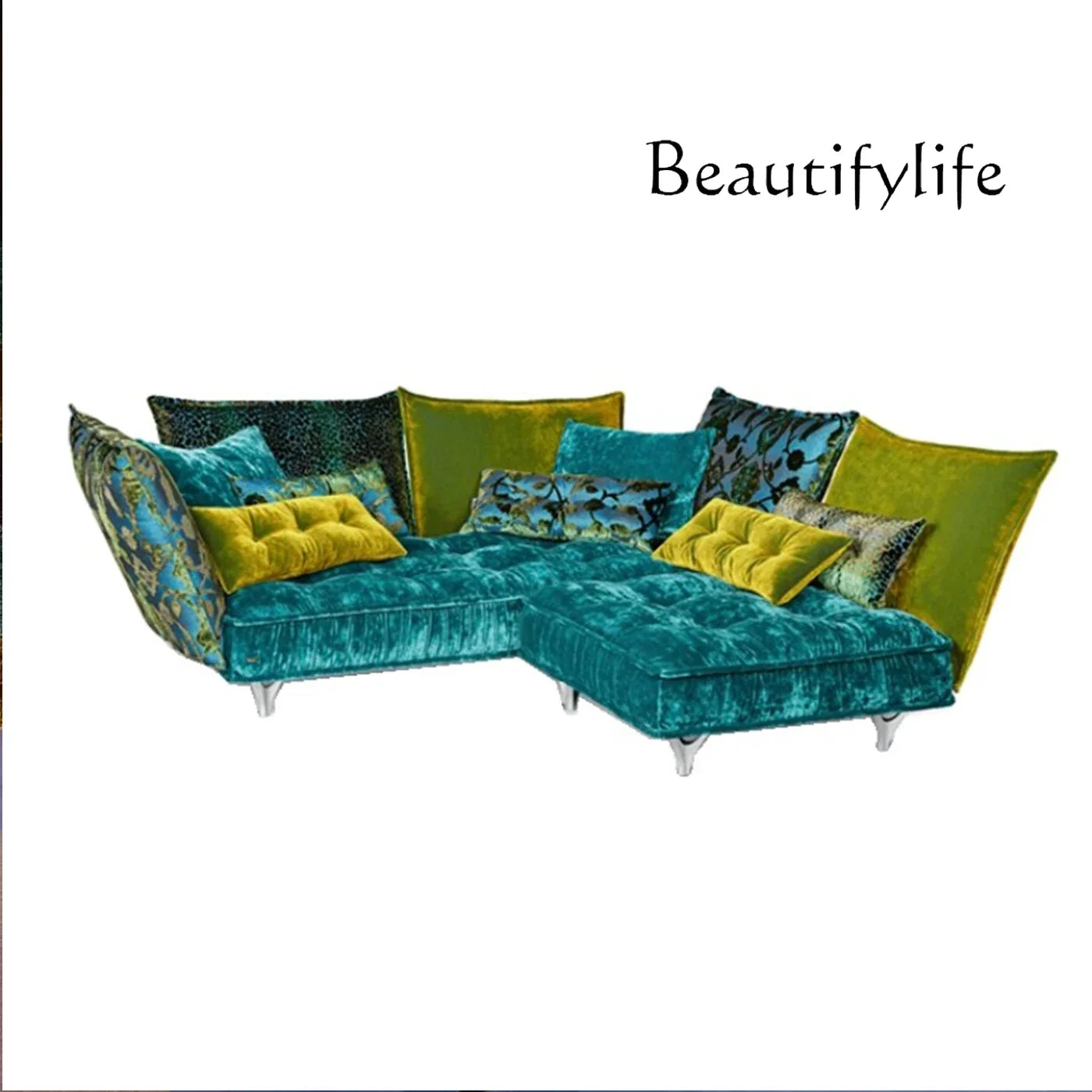 Sofa | Corner Sofa With Velvet Fabric | Modern Light Luxury | XS