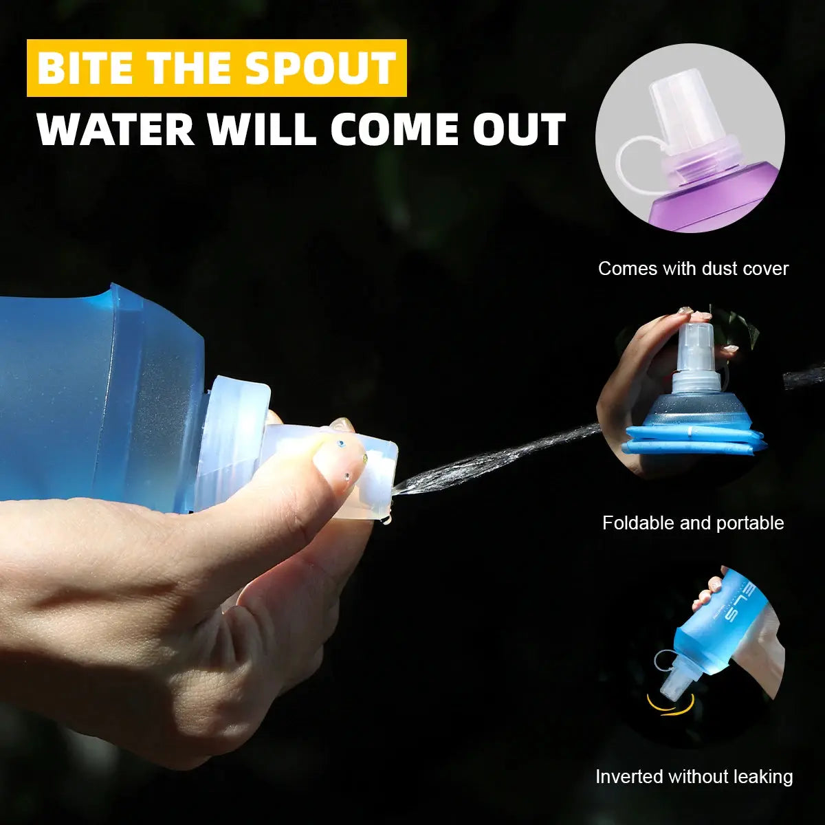 WRELS Foldable Silicone Water Bottle Outdoors Traveling Sport Running Cycling Kettle Healthy Soft Material TPU BPA-Free Kettle from PriceLows™