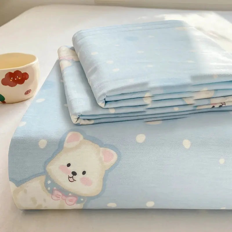 All Season Comfort 100% Cotton Flat Sheet , Soft Breathable Cute Cartoon Print Top Sheet, Wrinkle Resistant Fade Resistant from PriceLows™