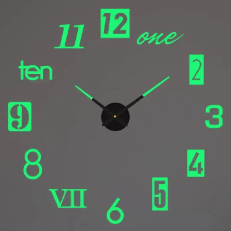 Large 3D Wall Clock Luminous Classic Wall Clocks DIY Digital Clock Wall Watches Stickers Silent Clock for Home Living Room Table from PriceLows™