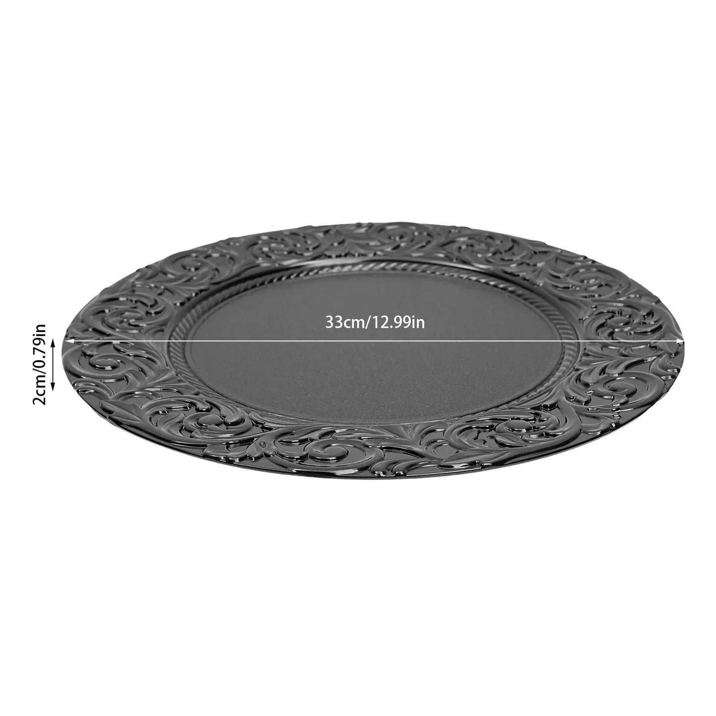 100-Piece Black Charger Plates Set, Elegant Round Base Plates for Dinnerware Wedding and Party Table Decoration from PriceLows™