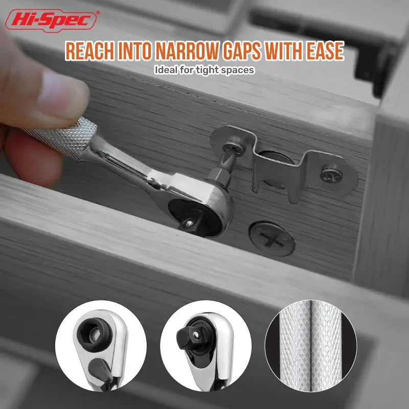 Hi‑Spec 72 Tooth Mini Ratchet Wrench Set 1/4” Double Head Torque Wrench Compact Ratchet Spanner for Bike Car & Home DIY Repair from PriceLows™