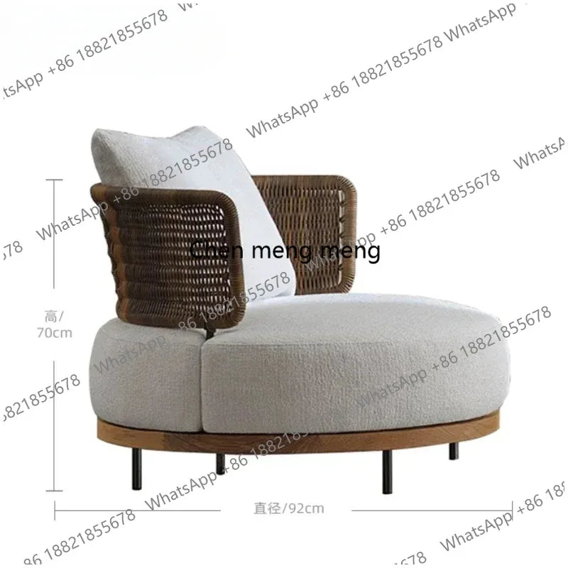 Japanese Style Teak Garden Sofa | Modern Outdoor Furniture | Sponge Cushions