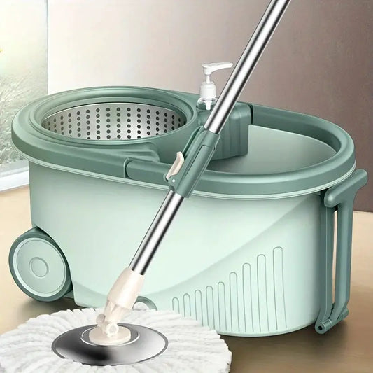 2-in-1 Dual-Drive Rotary Mop Set with Bucket – 360° Spin Mop for Wet & Dry Floors, Hands-Free Wringing, Easy Home Cleaning from PriceLows™
