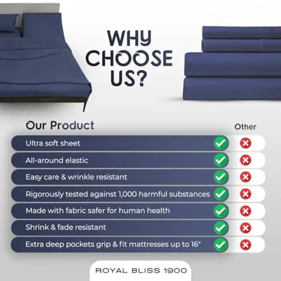 Sheets Sets for Adjustable Bed, 4 Pcs Double Brushed Deep Pockets Microfiber Sheets, 34 Inch Fitted Sheet, 1 Flat Sheet and 2 P from PriceLows™