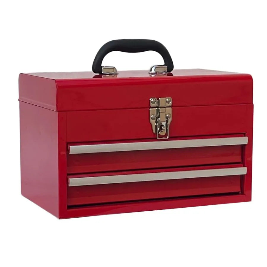 Portable Metal Tool Chest with 2 Drawers, 14" 2-Drawer Tool Chest Cabinet with Ball Bearing Drawer Slides, Steel Tool Storage B from PriceLows™