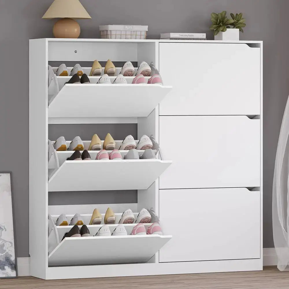 Shoe Cabinet with 6 Flip Drawers, Slim Narrow Shoe Storage Cabinet, Freestanding Shoe Organizer for Entryway, Hallway, Foyer from PriceLows™