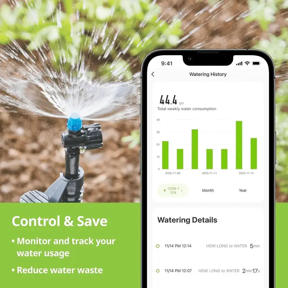 Smart Water Sprinkler Timer, Hose-End Controller for Garden Irrigation, App Control via 2.4 GHz, Compatible with GHT, Gray from PriceLows™