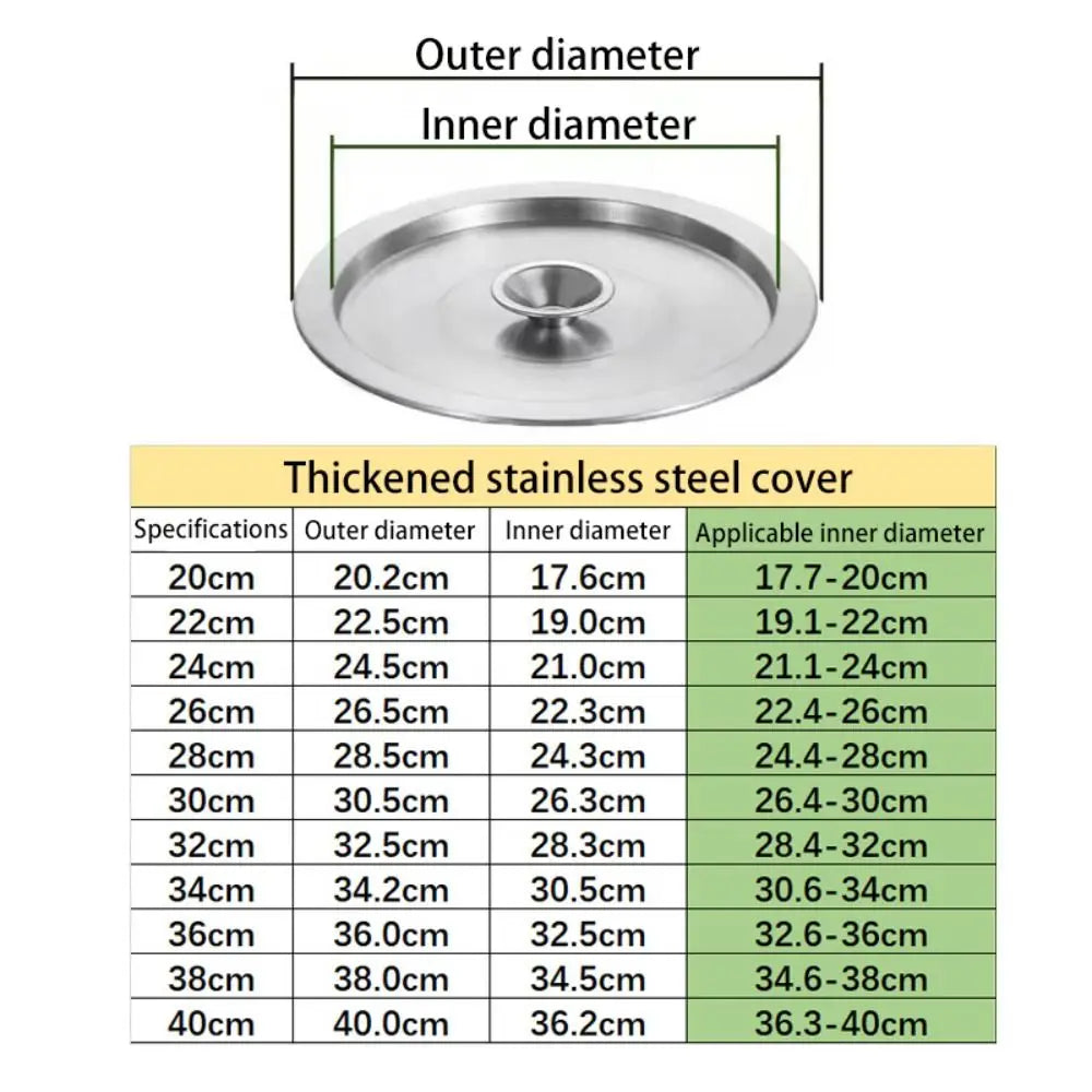 Pot Lids | Diameter 20-40 Cm | Stainless Steel | 20-40 Cm