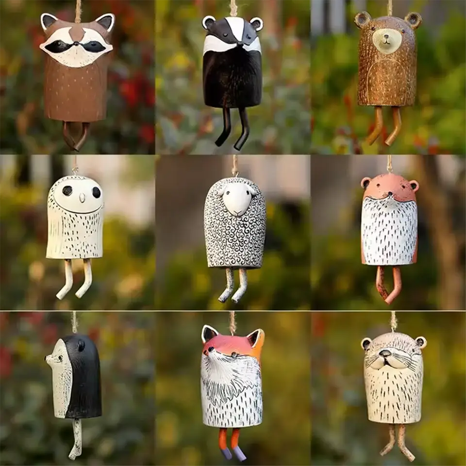 Cute Animal Wind Chime Resin Craftsmanship Pet Pendant for Rural Garden Decor Festival Nordic RusticOutdoor Decor Wind Bell Gift from PriceLows™