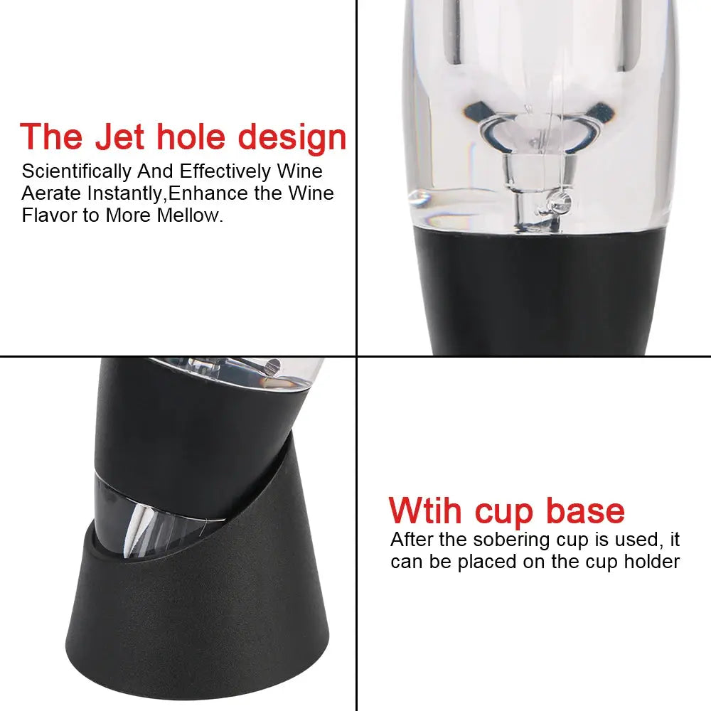 Red Wine Whisky Aerator Dispenser Quick Sobering Wine Decanter Pourer With Filter and Base Professional For Bar Party Kitchen from PriceLows™