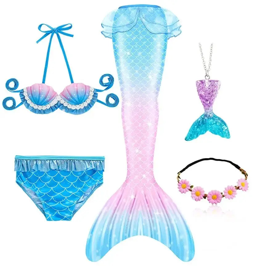 Girls Swimming Mermaid Tail Mermaid Costume Dress Cosplay Christmas Birthday Gift Swimsuit Can Add Monofin Fin Halloween Costume from PriceLows™
