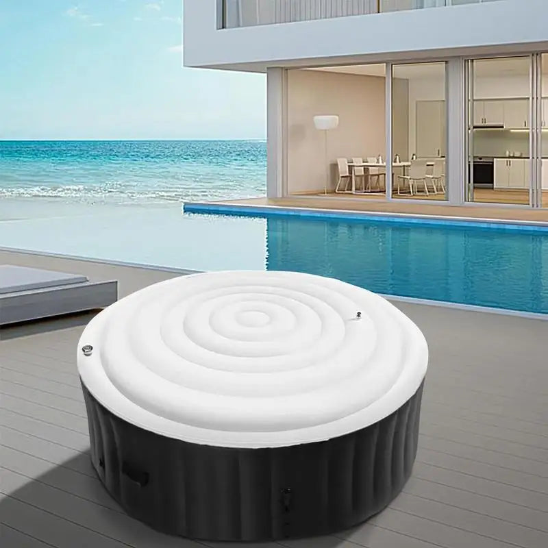 145 Cm Diameter Inflatable Cover Energy Saving Round Hot Tub Lid Outdoor Spa Pool Windproof Rain Overflow Thermal Cover from PriceLows™