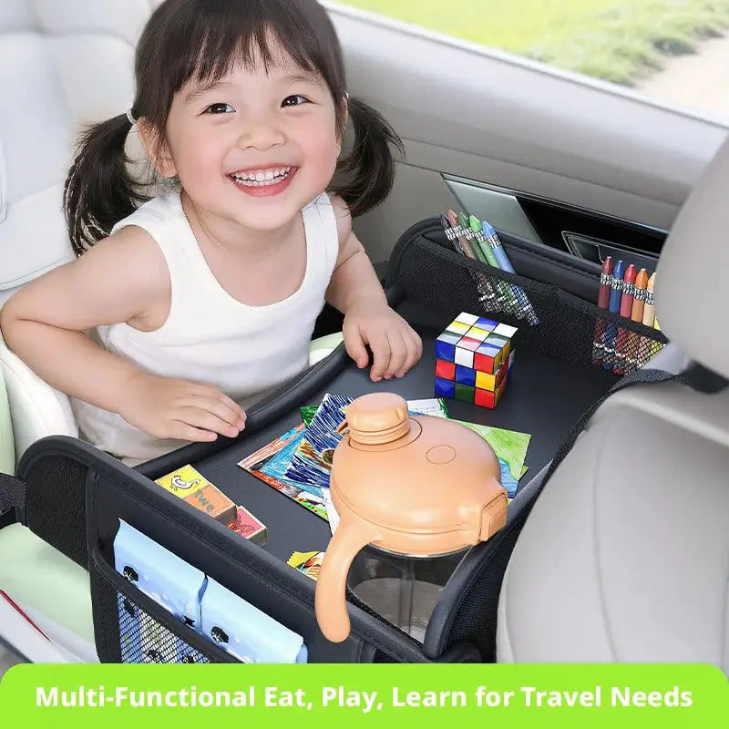 SEAMETAL Kids Travel Seat Tray For Car Children's Toy Storage Dining Table Large Tabletop With Multiple Storage Pocket Organizer from PriceLows™