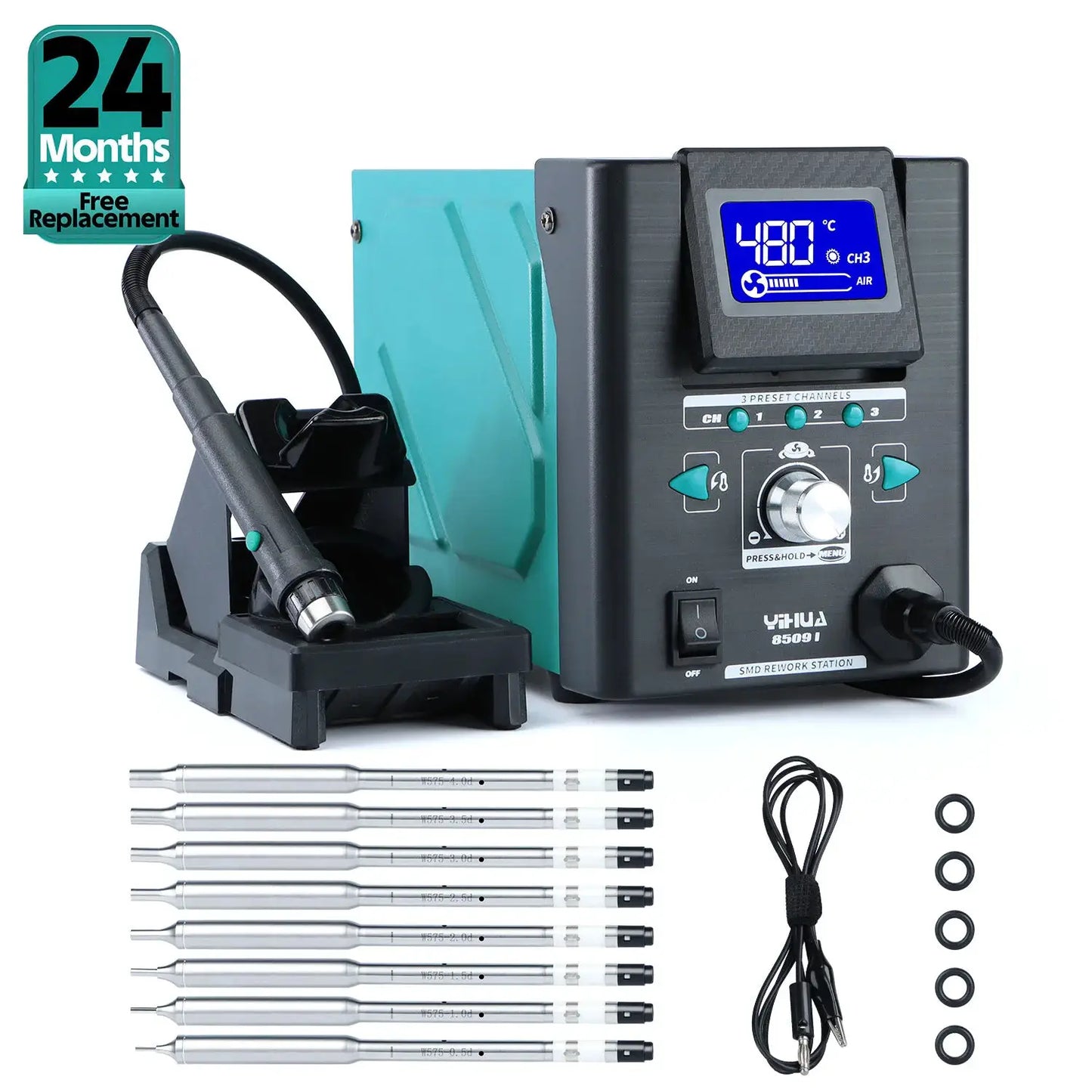 YIHUA 8509-I Micro Hot Air Gun Soldering Station with 0.5/3.5/3/2.5/2 mm Nozzle Temperture Adjustable BGA Rework Station from PriceLows™