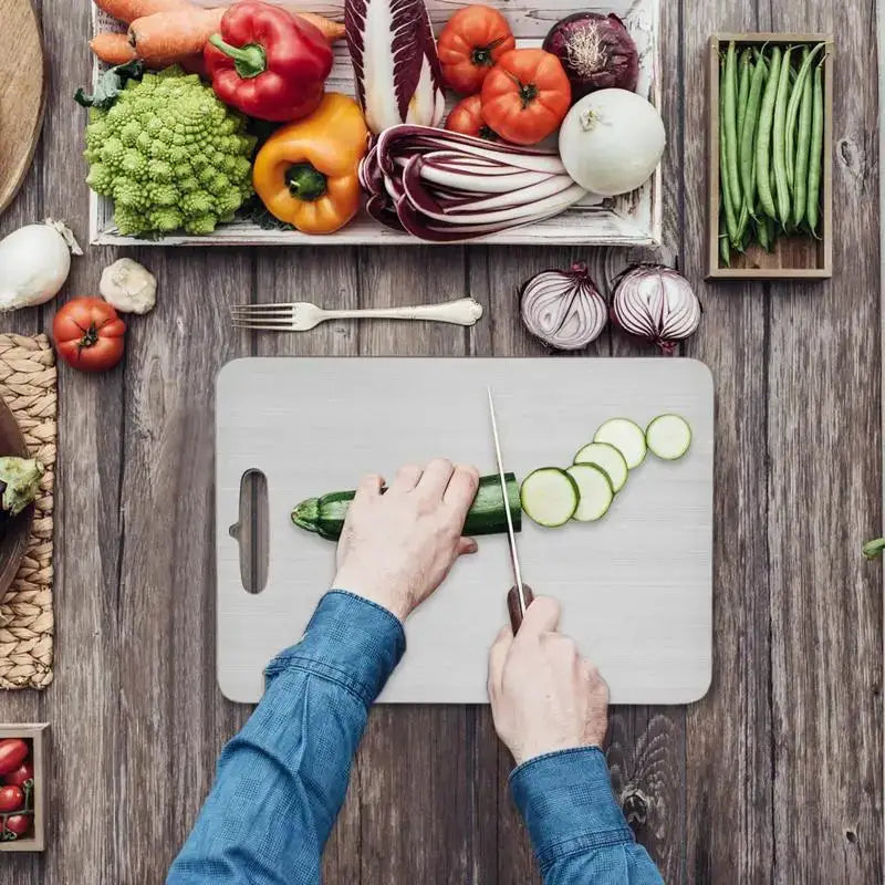 Stainless Steel Cutting Board | Double Sided | 304 Food Grade | Large