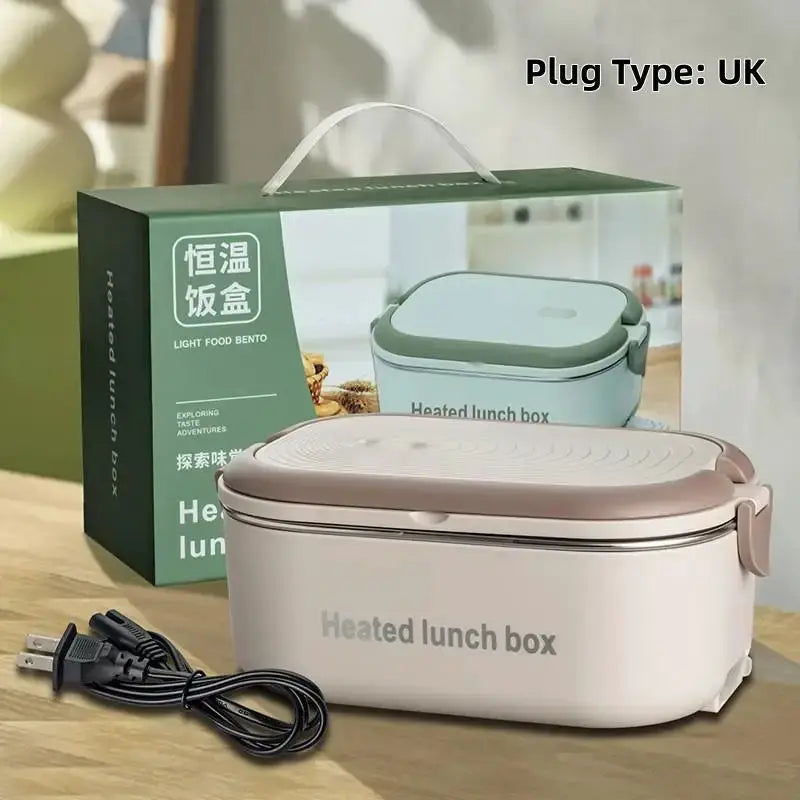 Lunch Box With Electric Heater 2-Basket Stainless Steel 304 No Rust Portable Water-free Electric Lunch Box from PriceLows™