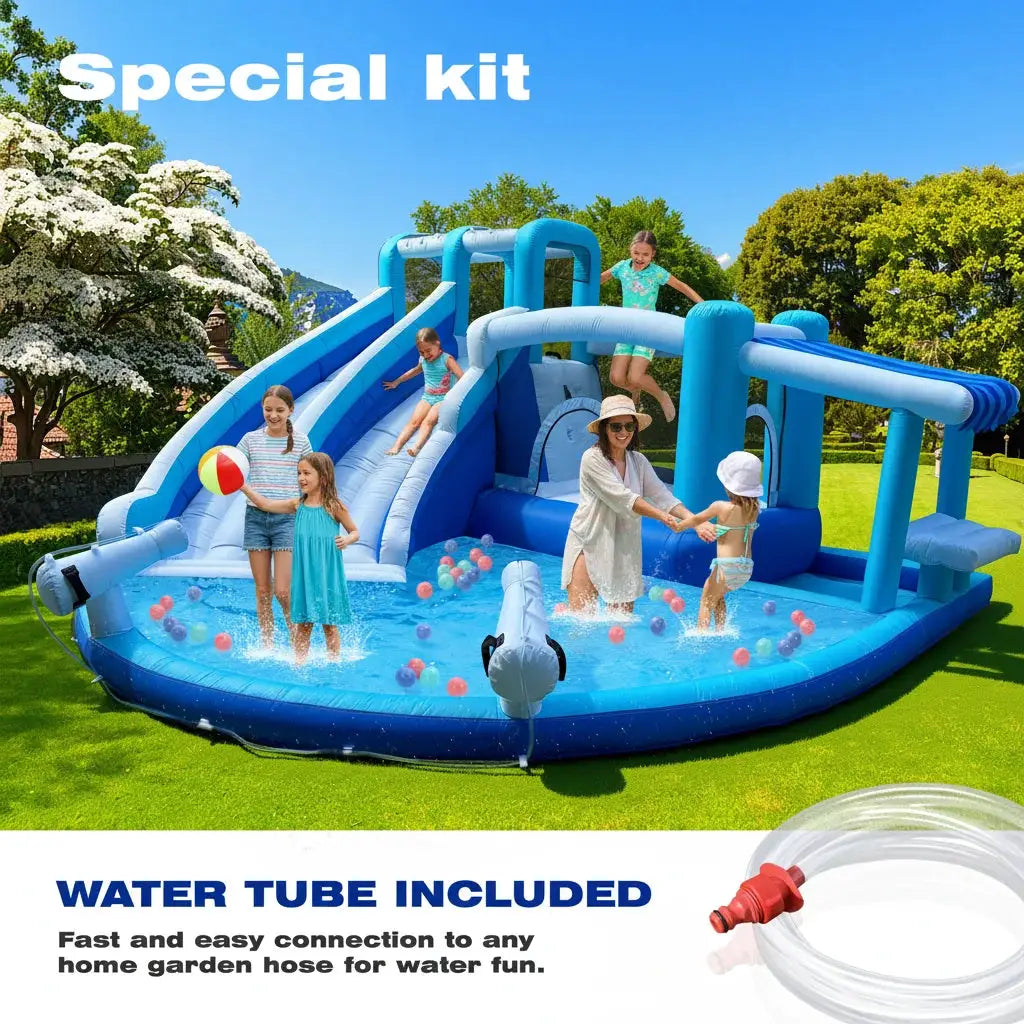 Water Slide for Adults &Kids Double Water Slides Inflatable Bounce House Water Slide Water Park, Kids Bouncy House from PriceLows™