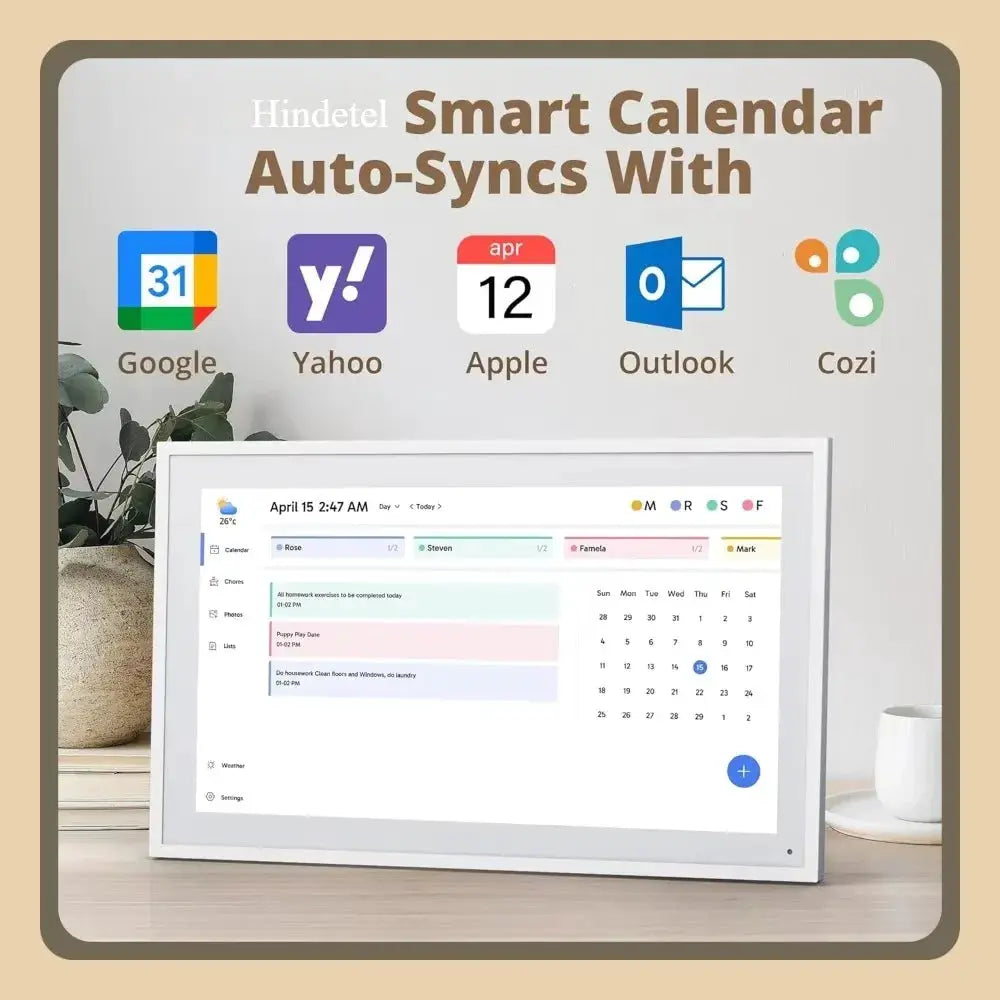 Hindetel 10 Inch Smart Digital Photo Frame with Calendar Remind Touchscreen Video And Music Player from PriceLows™
