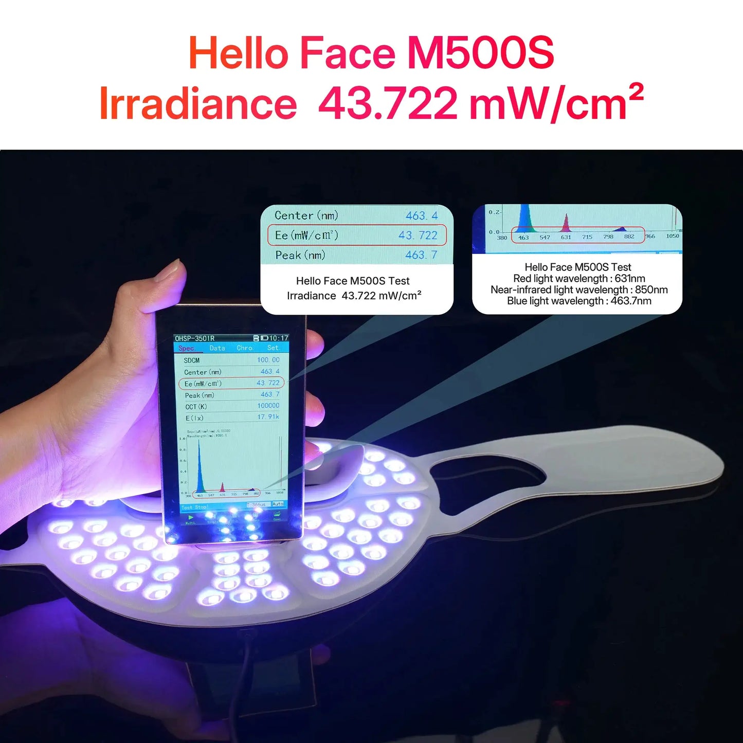 Red Light Therapy Photon Mask Hello Face M500S LED 630nm 850nm Near-Infrared Light Therapy Facial Mask Professional Beauty Care from PriceLows™