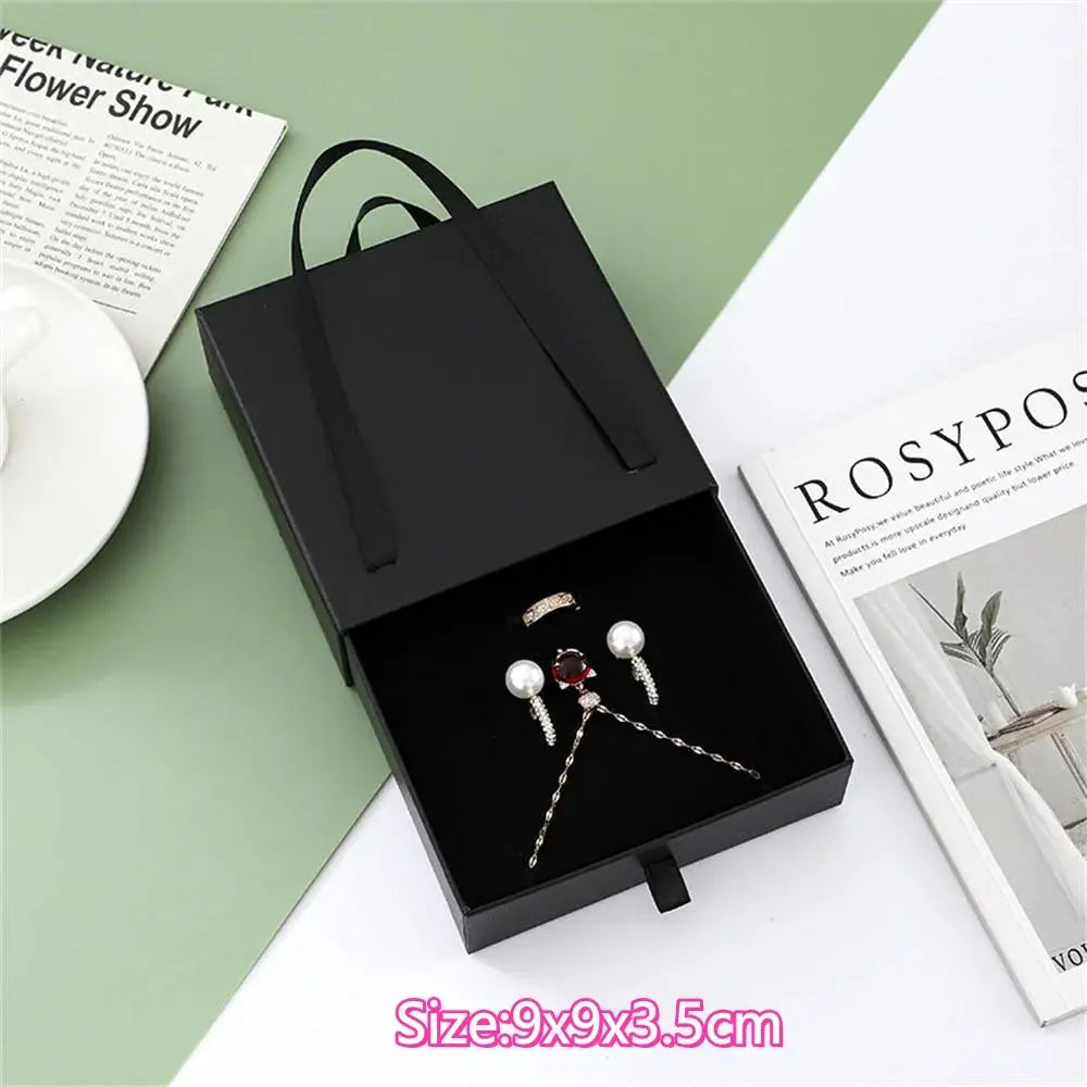 Paper Pull-Out Drawer Jewelry Box Handheld Jewelry Packaging Box Wearing Armor Ring Earring Necklace Storage Gift Box from PriceLows™