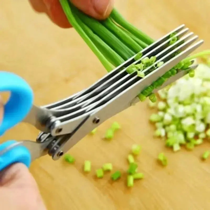 Multifunctional Scissors Stainless Steel 5 Layer Kitchen Scissors Scallion Cutter Pepper Herb Laver Spices Onion Cooking Tool from PriceLows™