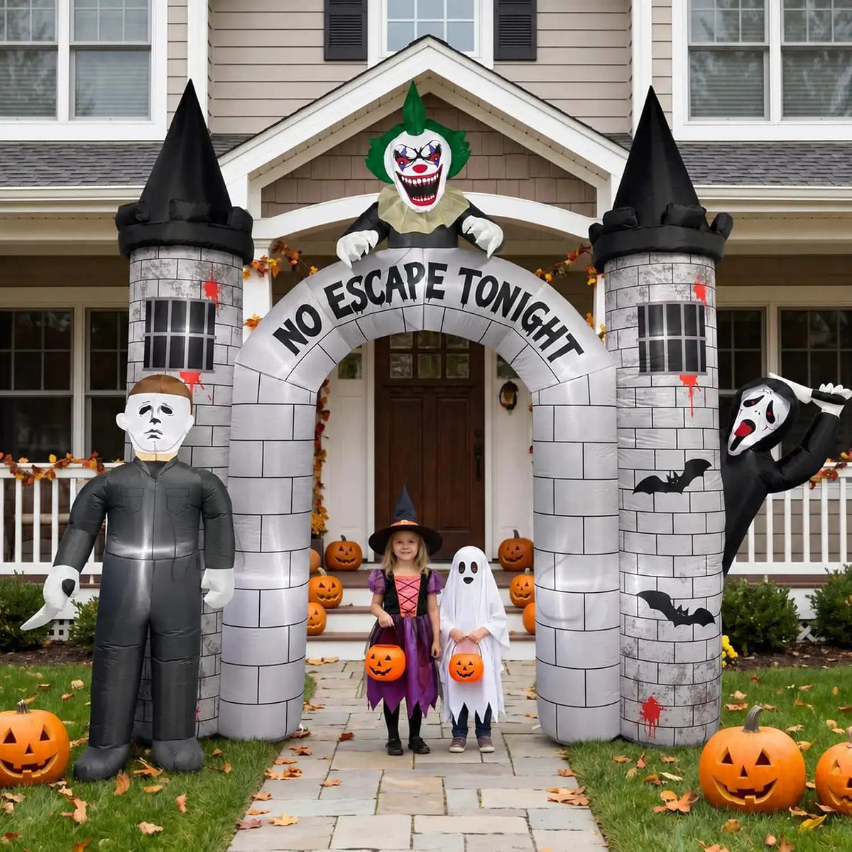 Halloween Inflatable Archway | 10Ft Height | Built In Led Lights | 11Ft Width