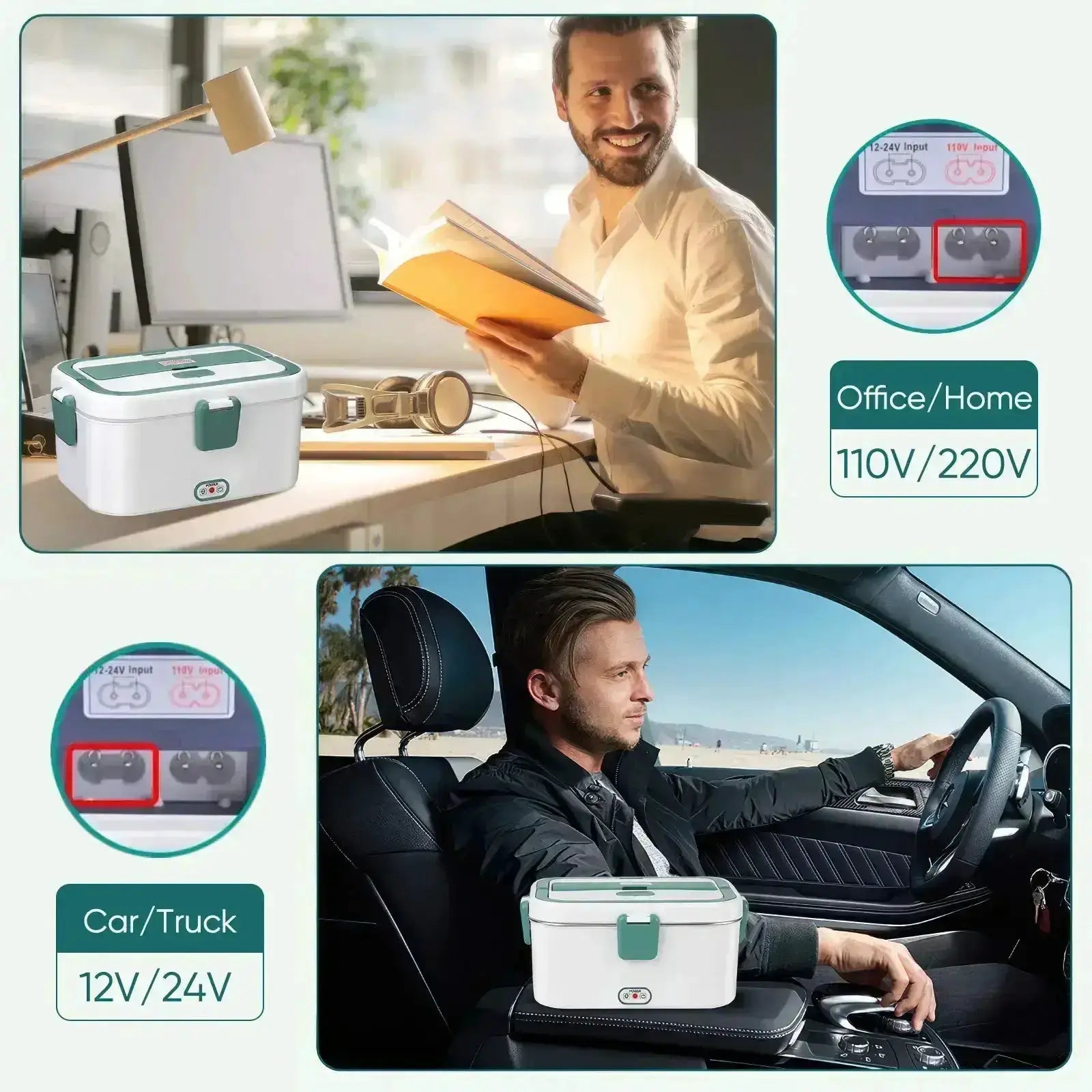 Electric Lunch Box Food Warmer 1.8 L 80W Camping Bento Picnic Portable Food Heater Car/Truck/Home in-car Electric Lunch Box from PriceLows™