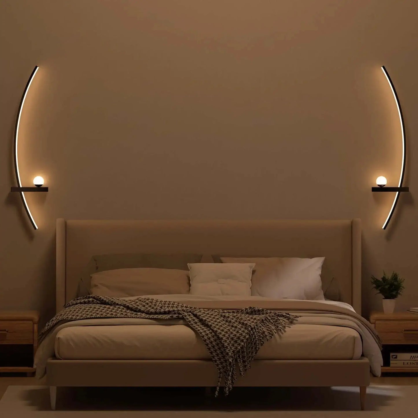 2pcs Modern Adjustable LED Wall Sconce, 31.5" Arched Metal Bedside Lamp, 3000K Warm Glow, Indoor Use for Bedroom from PriceLows™