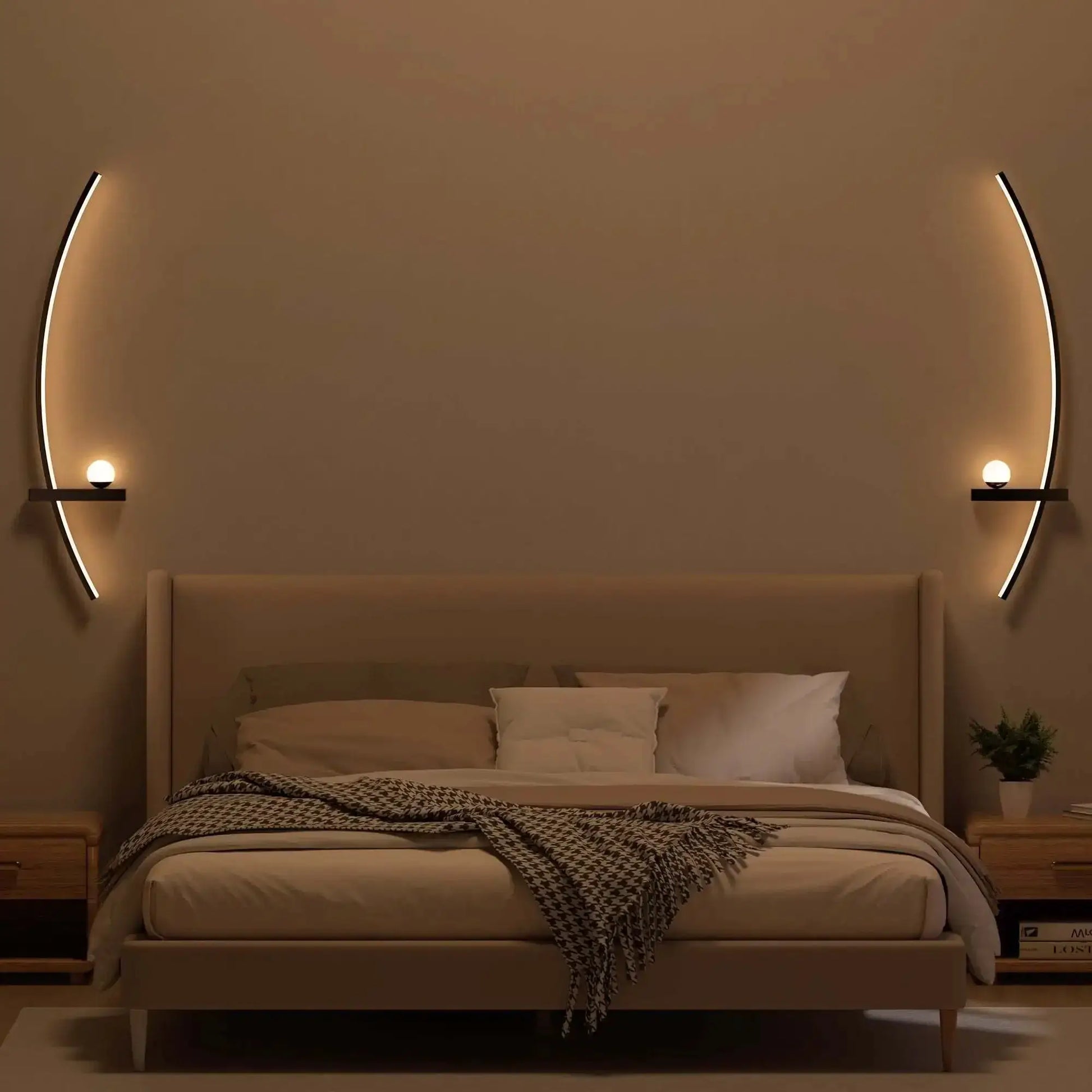 2pcs Modern Adjustable LED Wall Sconce, 31.5" Arched Metal Bedside Lamp, 3000K Warm Glow, Indoor Use for Bedroom from PriceLows™