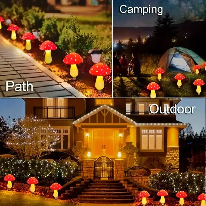 Solar Crack Mushroom Garden Lights Outdoor Pathway Lights Made of Durable ABS for Yards Weddings Christmas Lawn Decorations from PriceLows™