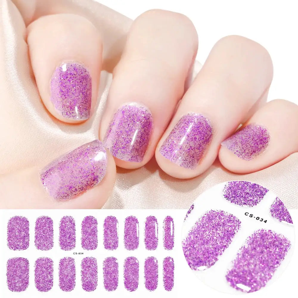 Semi Cured Wraps Fast Gel Nail Sticker Soild Nail Gel Wraps Adhesive Full Cover Gel Nail Decal UV Lamp Cured Manicure Decoration from PriceLows™