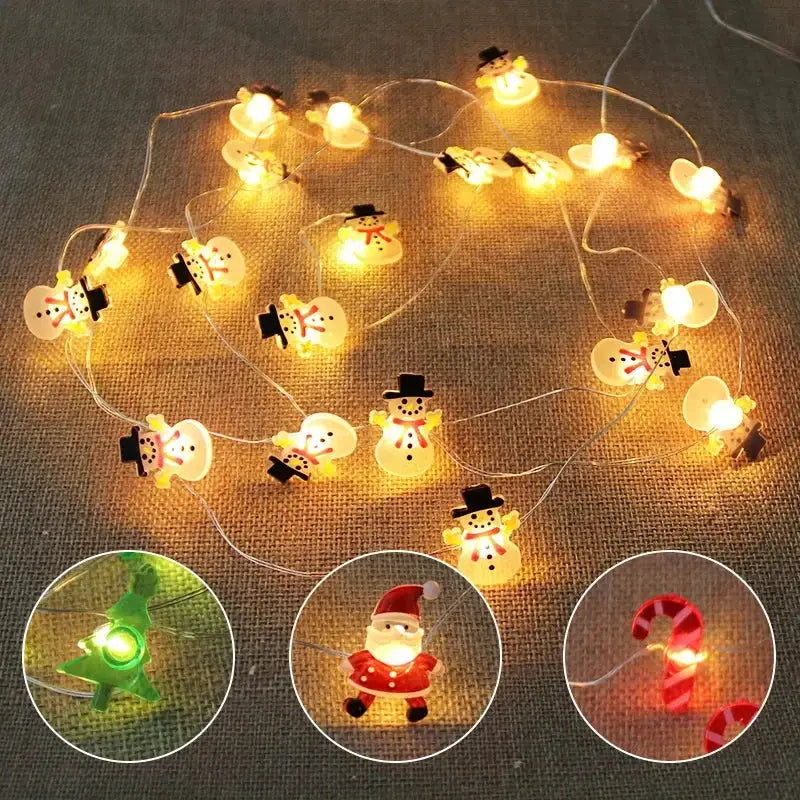LED Fairy String Lights | 2M Length | Battery Operated | Christmas Figures