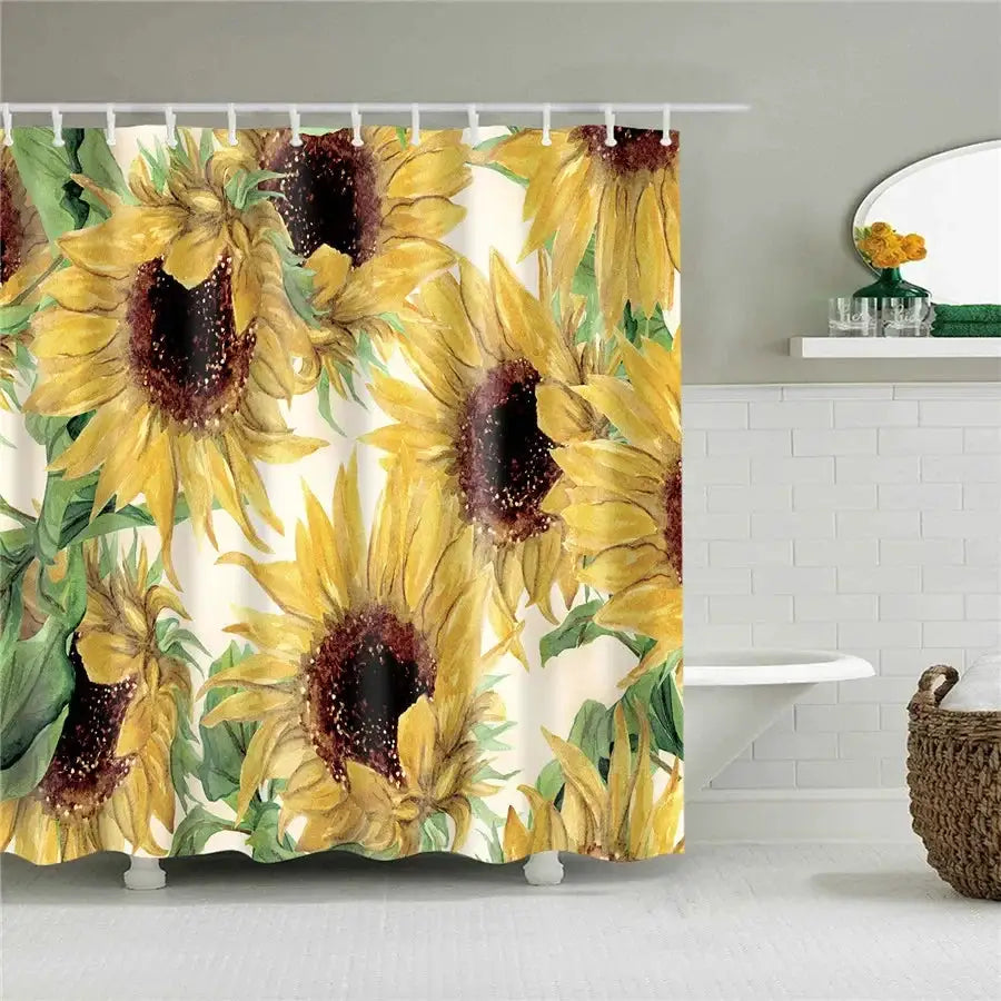3D Flower Plum Blossom Lotus Lavender Rose Shower Curtains Bathroom Curtain Frabic Waterproof Polyester Bath Curtain with Hooks from PriceLows™
