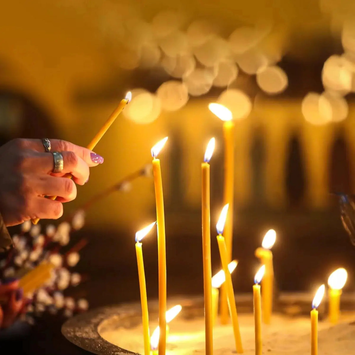Pure Beeswax Stick Candles | 6 Inch Length | 12 Hour Burn Time | Yellow