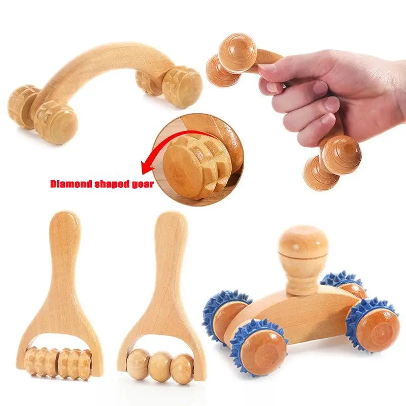 Wooden Body Roller | Manual Massager | Neck Back Legs Face