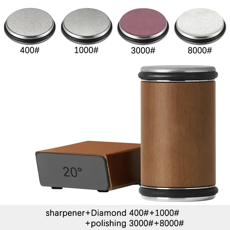 Knife Sharpener | Double Sided Diamond | 15/20 Degree Magnetic Roller