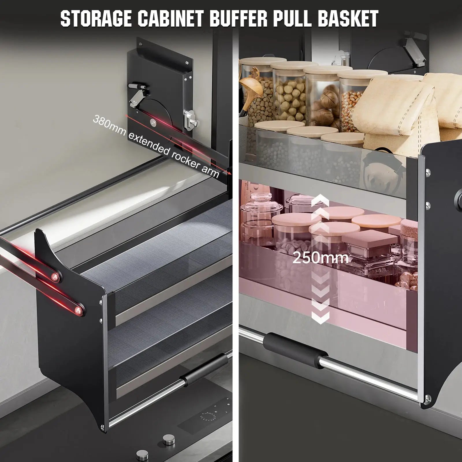 Double Layer Pull Down Shelf Pull Down Cabinet Organizer Shelf Organizer for Kitchen Upper Cabinet from PriceLows™