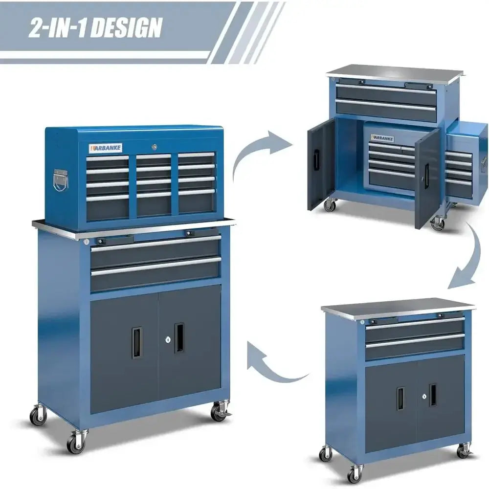 8-Der Rolling Tool Chest with Wheels and Door,Tool Box with Sliding Der,Stainluntertop Tool Chest,can orm Large Workbench,or Gar from PriceLows™