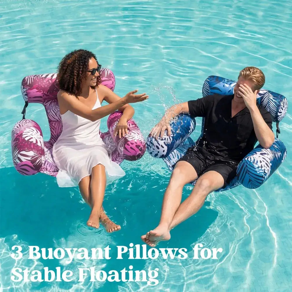 Inflatable Pool Float | Pink And Blue | Dual Color Lounger | Pools Beaches