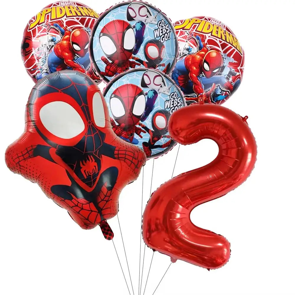 Spider Birthday Party Supplies | Disposable Tableware Set | 3D Balloon | Kids