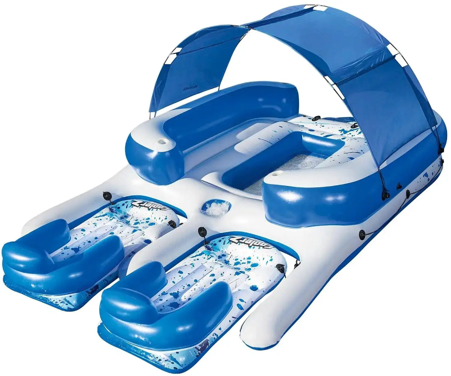 Inflatable Floating Island | 8-Person Capacity | UV Sun Shade | Large