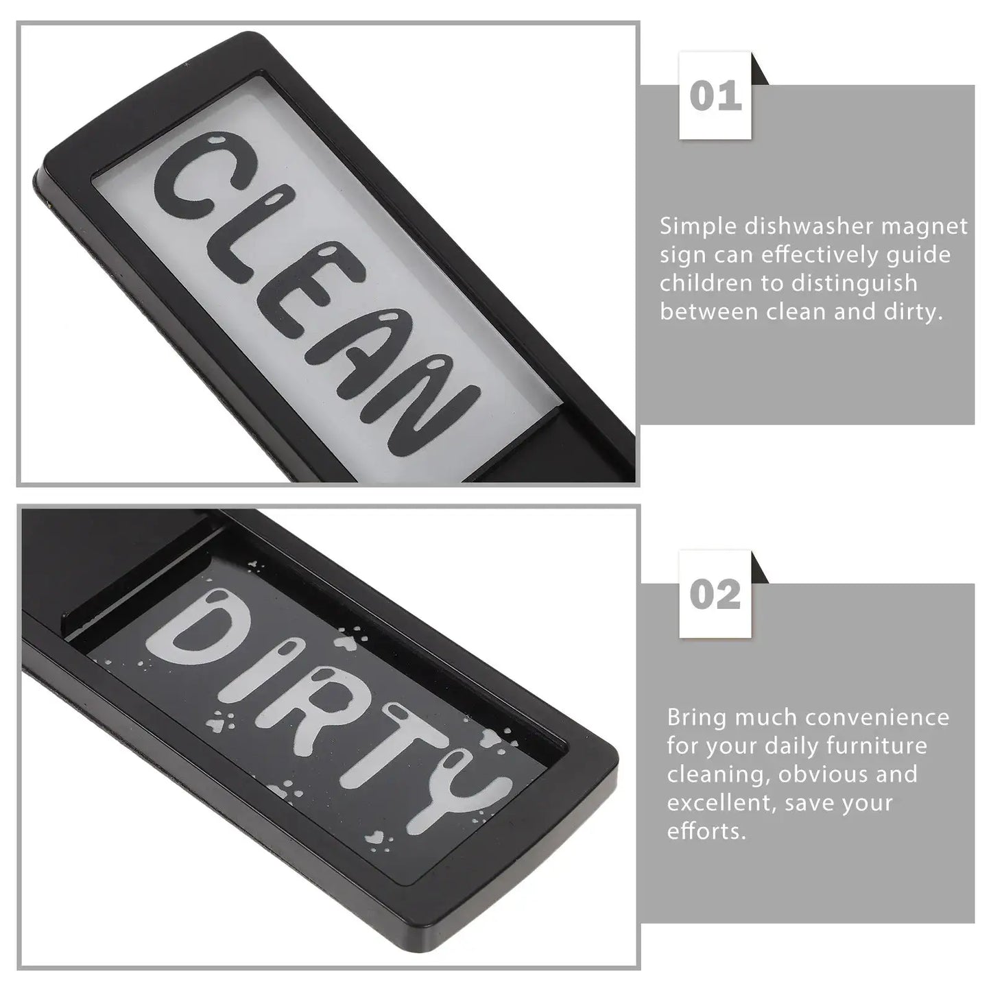 Magnetic Dishwasher Sign | Clean Dirty Indicator | Easy Flip Design | Standard