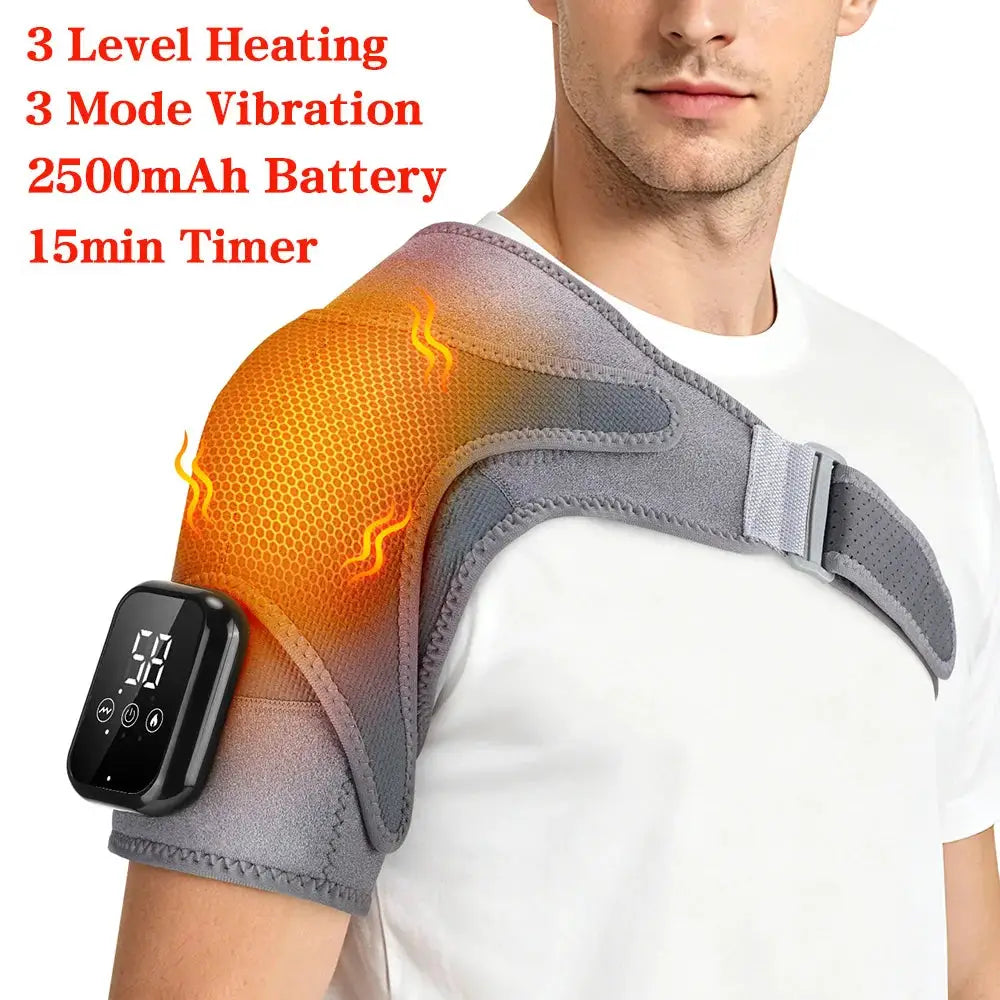 Heated Vibration Shoulder Brace | 3 Heat & Vibration Modes | Left & Right Fit