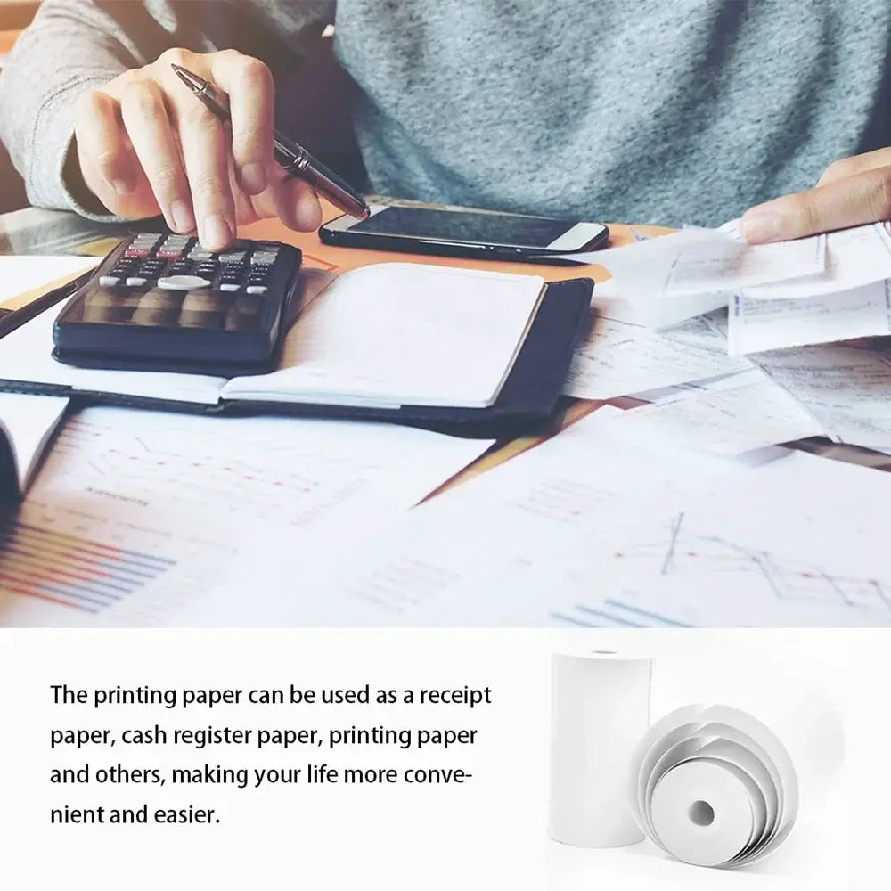 Thermal Paper | 57x25mm | 10 Rolls White Paper for Kids Camera