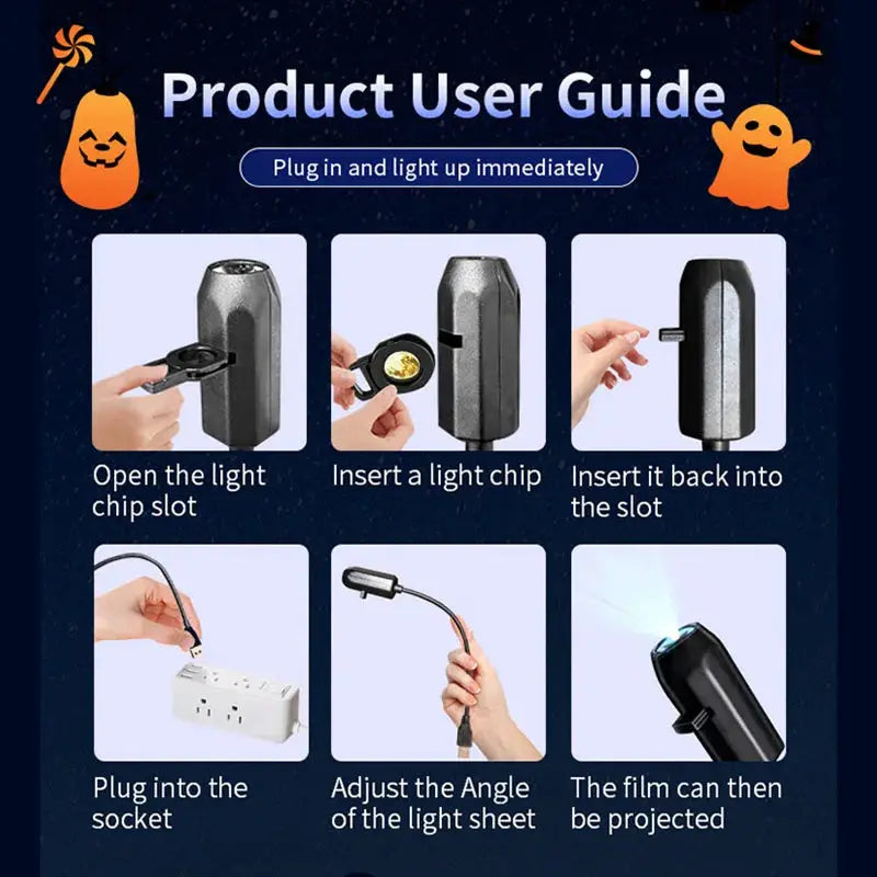 Night Light Projector | Rotatable Housing | USB Plug Powered | Switchable Discs