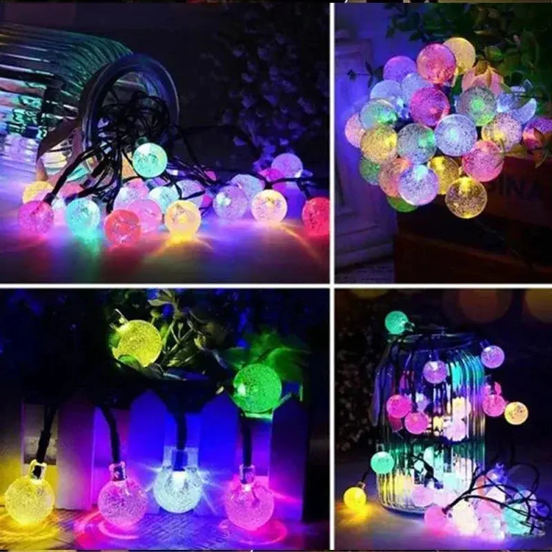 Solar String Lights Outdoor Crystal Fairy Light Chritmas Garland 8 Modes Waterproof Patio Light for Garden Party Decor from PriceLows™